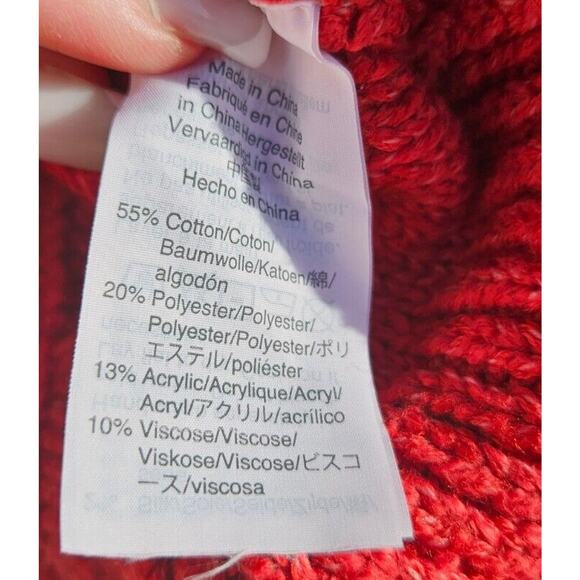 The Reeds Sweater Womens Small Red Cable Knit Lace Up Bow Preppy Chunky Academia - Picture 8 of 9